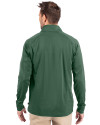 North Texas Mean Green Cutter & Buck Adapt Eco Knit Stretch Recycled Mens Quarter Zip Pullover Hunter Green Back Thumbnail Image
