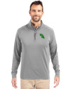 North Texas Mean Green Cutter & Buck Adapt Eco Knit Stretch Recycled Mens Quarter Zip Pullover Polished Medium Gray Front Thumbnail Image