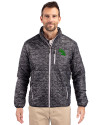 North Texas Mean Green Cutter & Buck Rainier PrimaLoft® Mens Eco Insulated Full Zip Printed Puffer Jacket Black Front Thumbnail Image