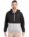 North Texas Mean Green Cutter & Buck Charter Eco Recycled Mens Anorak Jacket Black/Polished Front Thumbnail Image