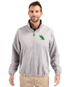 North Texas Mean Green Cutter & Buck Charter Eco Recycled Mens Full-Zip Jacket Polished Medium Gray Front Thumbnail Image
