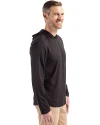 North Texas Mean Green Cutter & Buck Coastline Epic Comfort Recycled Mens Hooded Shirt Black Side Thumbnail Image