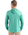 North Texas Mean Green Cutter & Buck Coastline Epic Comfort Recycled Mens Hooded Shirt Kelly Green Back Thumbnail Image