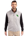 North Texas Mean Green Cutter & Buck Charter Eco Recycled Mens Full-Zip Vest Polished Medium Gray Front Thumbnail Image