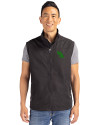 North Texas Mean Green Cutter & Buck Charter Eco Full-Zip Mens Big & Tall Vest Black Front Thumbnail Image
