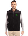 North Texas Mean Green Cutter & Buck Cascade Eco Sherpa Mens Big and Tall Fleece Vest Black Front Thumbnail Image