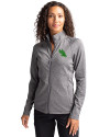 North Texas Mean Green Cutter & Buck Adapt Eco Knit Heather Recycled Womens Full Zip Black Heather Front Thumbnail Image
