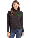 North Texas Mean Green Cutter & Buck Coastline Epic Comfort Recycled Womens Funnel Neck Black Front Thumbnail Image