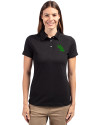 North Texas Mean Green Cutter & Buck Advantage Eco Tri-Blend Pique Womens Polo Black Front Thumbnail Image