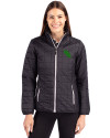 North Texas Mean Green Cutter & Buck Rainier PrimaLoft®  Womens Eco Insulated Full Zip Puffer Jacket Black Front Thumbnail Image