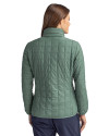 North Texas Mean Green Cutter & Buck Rainier PrimaLoft®  Womens Eco Insulated Full Zip Puffer Jacket Hunter Melange Back Thumbnail Image