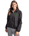 North Texas Mean Green Cutter & Buck Charter Eco Recycled Womens Full-Zip Jacket Black Front Thumbnail Image