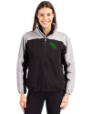 North Texas Mean Green Cutter & Buck Charter Eco Recycled Womens Anorak Jacket Black/Polished Front Thumbnail Image