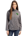 North Texas Mean Green Cutter & Buck Evoke Softshell Recycled Full Zip Womens Jacket Elemental Grey Front Thumbnail Image