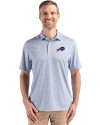 Buffalo Bills Cutter & Buck Pike Eco Diamond Dot Print Recycled Mens Big & Tall Polo Navy Blue Front Thumbnail Image