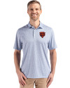 Chicago Bears Historic Cutter & Buck Pike Eco Diamond Dot Print Recycled Mens Big & Tall Polo Navy Blue Front Thumbnail Image