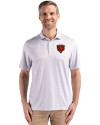 Chicago Bears Historic Cutter & Buck Pike Eco Diamond Dot Print Recycled Mens Big & Tall Polo Polished Medium Gray Front Thumbnail Image