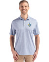 Los Angeles Chargers Historic Cutter & Buck Pike Eco Diamond Dot Print Recycled Mens Big & Tall Polo Navy Blue Front Thumbnail Image
