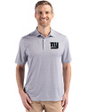 New York Giants Mono Cutter & Buck Pike Eco Diamond Dot Print Recycled Mens Big & Tall Polo Black Front Thumbnail Image