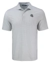 New England Patriots NFL Helmet Cutter & Buck Pike Eco Diamond Dot Print Recycled Mens Big & Tall Polo Polished Medium Gray Mannequin Thumbnail Image