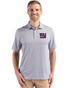 New York Giants Cutter & Buck Pike Eco Diamond Dot Print Recycled Mens Polo Black Front Thumbnail Image