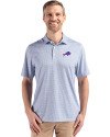 Buffalo Bills Cutter & Buck Pike Recycled Diamond Dot Print Mens Polo Navy Blue Front Thumbnail Image