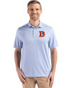 Denver Broncos Historic Cutter & Buck Pike Eco Diamond Dot Print Recycled Mens Polo Tour Blue Front Thumbnail Image