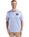 New York Giants Historic Cutter & Buck Pike Eco Diamond Dot Print Recycled Mens Polo Tour Blue Front Thumbnail Image