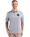 Philadelphia Eagles NFL Helmet Cutter & Buck Pike Eco Diamond Dot Print Recycled Mens Polo Black Front Thumbnail Image