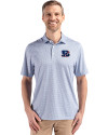 Cincinnati Bengals Americana Cutter & Buck Pike Eco Diamond Dot Print Recycled Mens Polo Navy Blue Front Thumbnail Image