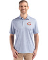 Chicago Bears Cutter & Buck Pike Eco Diamond Dot Print Recycled Mens Polo Navy Blue Front Thumbnail Image