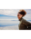 View image 9: Cutter & Buck Hunts Point Recycled Fleece Womens Hybrid Snap Placket Pullover Poplar Lifestyle 1