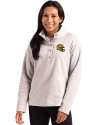 Green Bay Packers NFL Helmet Cutter & Buck Hunts Point Eco Textured Fleece Recycled Womens Snap Pullover Polished Medium Gray Front Thumbnail Image