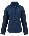 Carolina Panthers Americana Cutter & Buck Hunts Point Eco Textured Fleece Recycled Womens Snap Pullover Navy Blue Mannequin Thumbnail Image