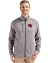 Kansas City Chiefs NFL Helmet Cutter & Buck Peshastin Fleece Recycled Mens Full Zip Jacket Elemental Grey Heather Front Thumbnail Image