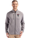 Atlanta Falcons Historic - Cutter & Buck Peshastin Fleece Recycled Mens Full Zip Jacket Elemental Grey Heather Front Thumbnail Image