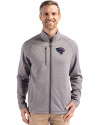 Jacksonville Jaguars Americana Cutter & Buck Peshastin Fleece Recycled Mens Full Zip Jacket Elemental Grey Heather Front Thumbnail Image