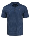 Carolina Panthers Americana Cutter & Buck Pike Eco Shadow Check Print Recycled Mens Big & Tall Polo Navy Blue Mannequin Thumbnail Image
