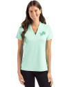 Detroit Lions Mono Cutter & Buck Forge Eco Heathered Stretch Womens Blade Top Fresh Mint Heather Front Thumbnail Image
