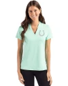 Indianapolis Colts Mono Cutter & Buck Forge Eco Heathered Stretch Womens Blade Top Fresh Mint Heather Front Thumbnail Image
