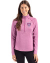  Las Vegas Raiders Mono Cutter & Buck Peshastin Fleece Recycled Womens Half Zip Pullover Gelato Heather Front Thumbnail Image