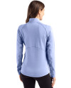 Tampa Bay Buccaneers Monochromatic Cutter & Buck Peshastin Recycled Grid Fleece Womens Half Zip Pullover Hyacinth Heather Back Thumbnail Image