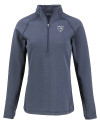 Chicago Bears Mono Cutter & Buck Peshastin Fleece Recycled Womens Half Zip Pullover Navy Blue Heather Mannequin Thumbnail Image