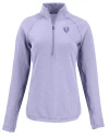 View image 19: Chicago Bears Monochromatic Cutter & Buck Peshastin Recycled Grid Fleece Womens Half Zip Pullover Hyacinth Heather Mannequin