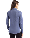 Buffalo Bills Cutter & Buck Peshastin Fleece Recycled Womens Half Zip Pullover Tour Blue Heather Back Thumbnail Image