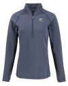 Los Angeles Chargers NFL Helmet Cutter & Buck Peshastin Fleece Recycled Womens Half Zip Pullover Navy Blue Heather Mannequin Thumbnail Image