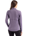 Minnesota Vikings NFL Helmet Cutter & Buck Peshastin Fleece Recycled Womens Half Zip Pullover College Purple Heather Back Thumbnail Image
