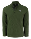View image 15: Chicago Bears Monochromatic Cutter & Buck Hunts Point Recycled Fleece Mens Hybrid Snap Placket Pullover Poplar Mannequin