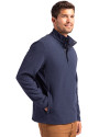 New England Patriots Mono Cutter & Buck Hunts Point Eco Textured Fleece Recycled Mens Snap Pullover Navy Blue Side Thumbnail Image