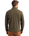 New England Patriots Mono Cutter & Buck Hunts Point Eco Textured Fleece Recycled Mens Snap Pullover Poplar Back Thumbnail Image